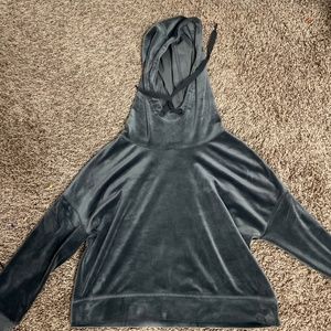 crop velvet hoodie